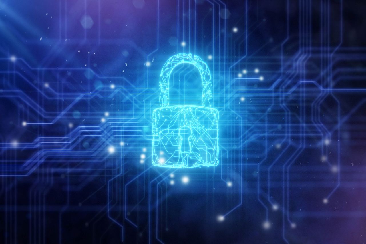 Security padlock in circuit board