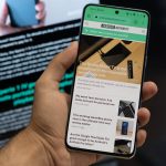 OnePlus-10T-in-hand-showing-a-web-browser
