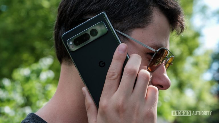 google-pixel-fold-on-a-phone-call