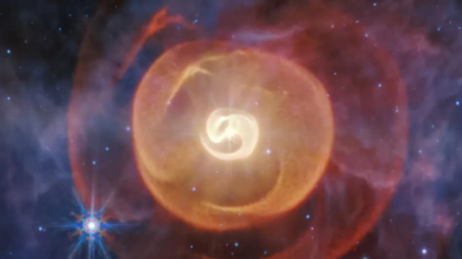 Webb’s Stunning View of Apep Shows a Rare Triple-Star System Wrapped in Spirals